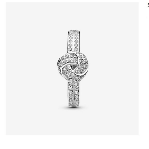 PANDORA Love knot sparkling silver ring with cubic zirconia NIB Size 7 - Picture 3 of 8